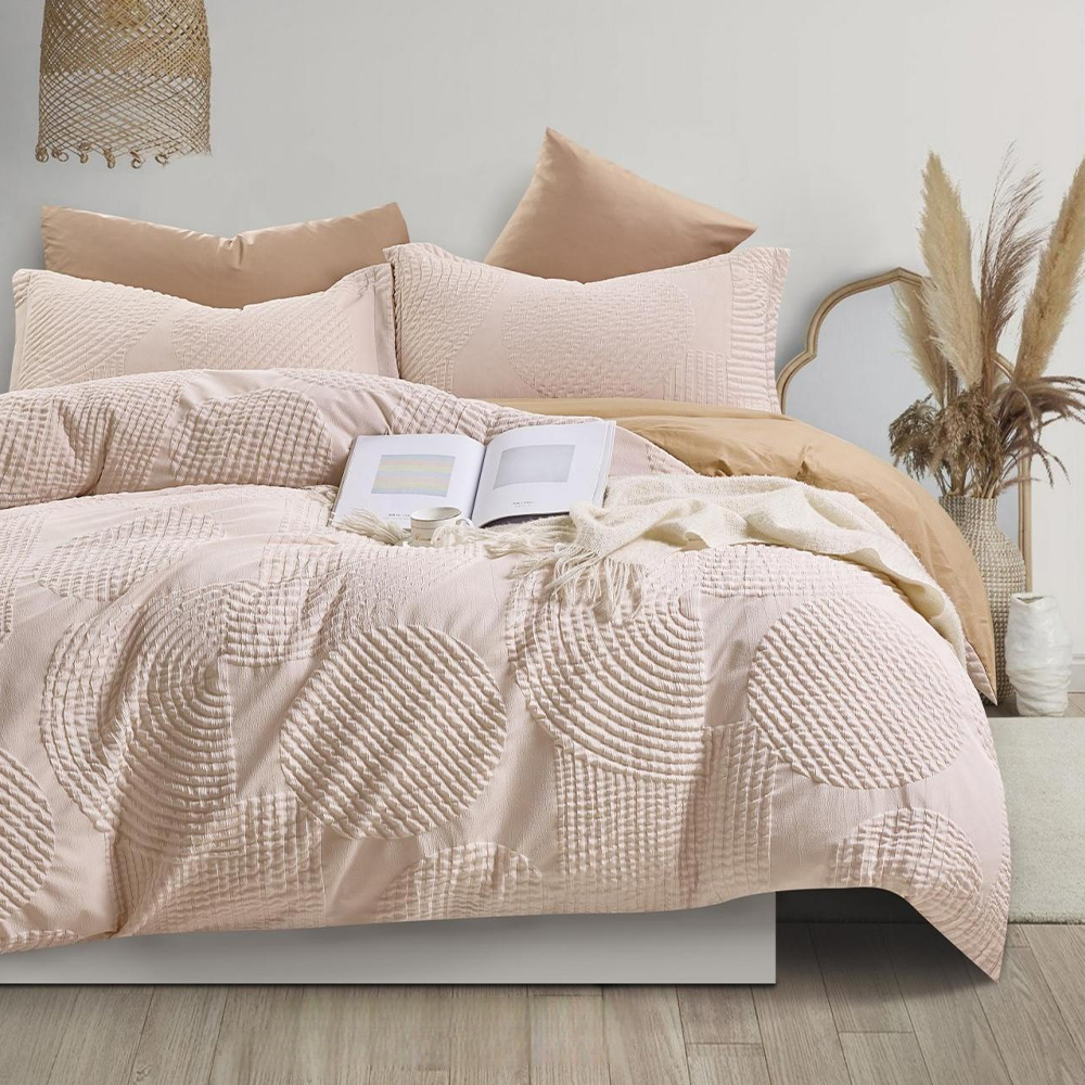 Halston Textured Geometric Embossed Povlak Set Povlak na přikrývku Sada ložního prádla