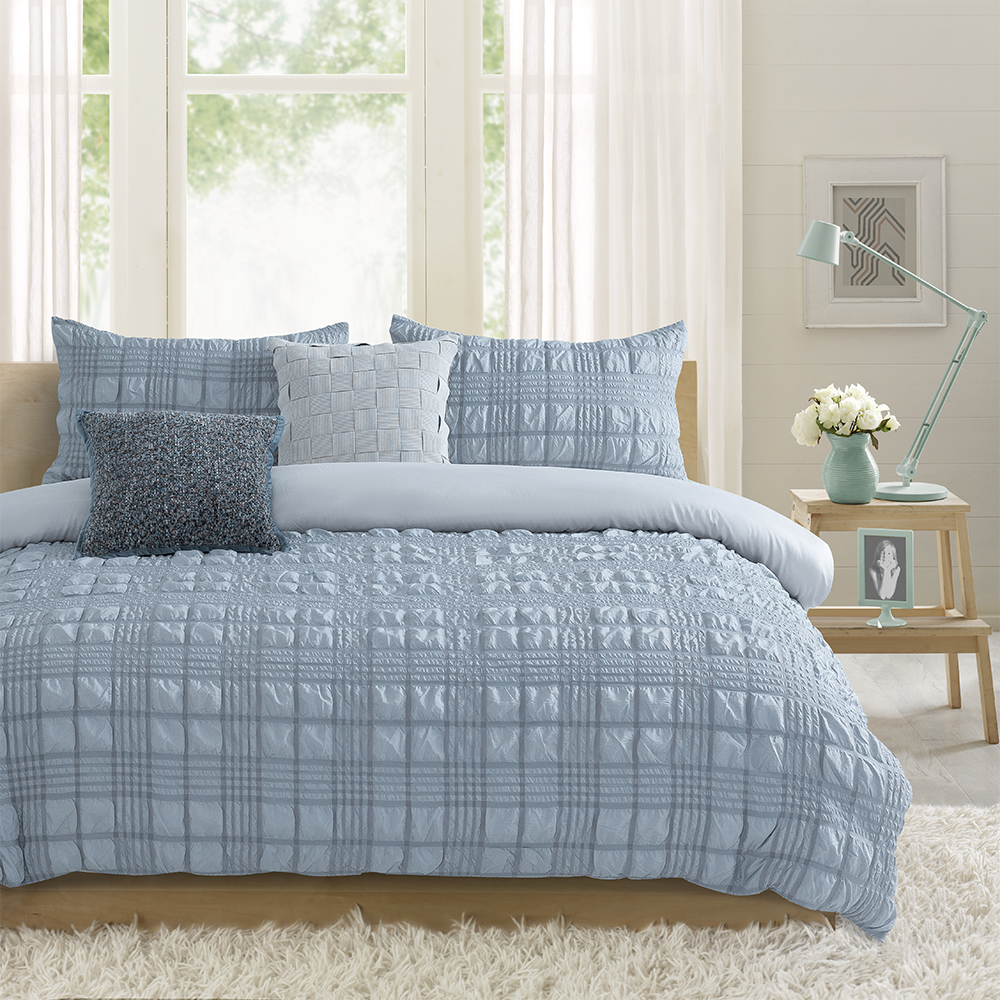 Nina Textured Geometric Arc Embossed zmačkaná přikrývka Sada povlaků na přikrývku Sada ložního prádla