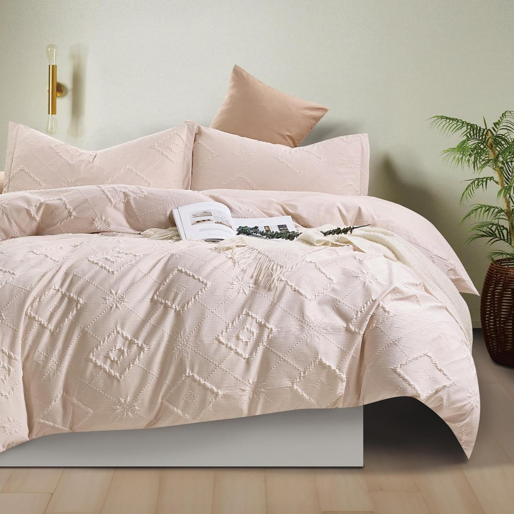 Indra Textured Boho Povlak na přikrývku Sada povlaků na přikrývku Sada ložního prádla
