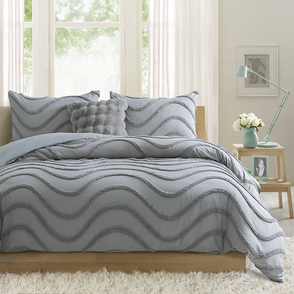 Milah Geometric Wave Moderní všívaná žinylková výšivka Povlak na přikrývku Sada povlaků na přikrývku Sada povlečení