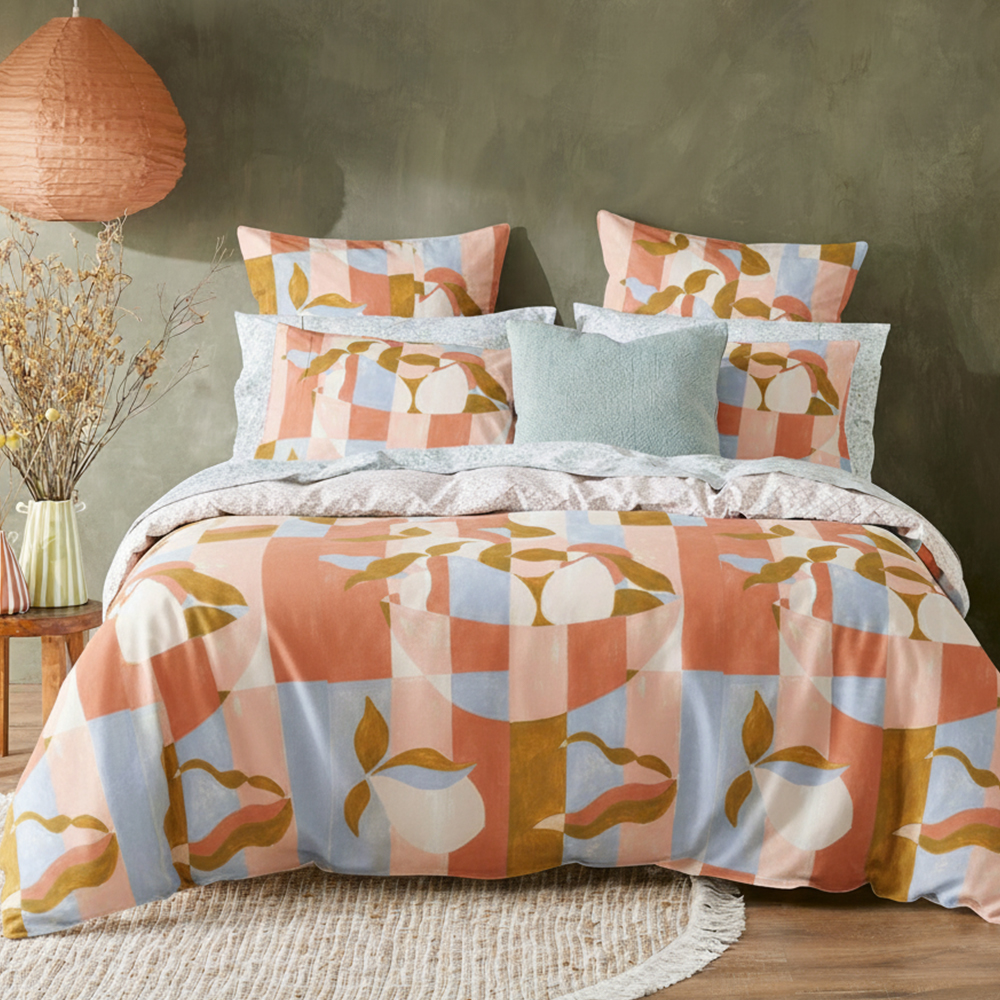 Coleraine Watercolor Geometric Prints Čistá bavlna z mikrovlákna Potištěný povlak na přikrývku Sada povlaků na přikrývku Sada ložního prádla