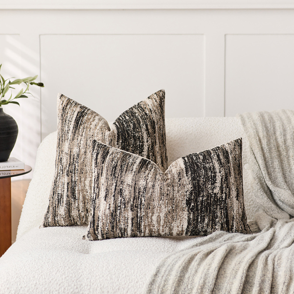 Neutral Brushstroke Lumbar Žinylkový polštář deco polštář