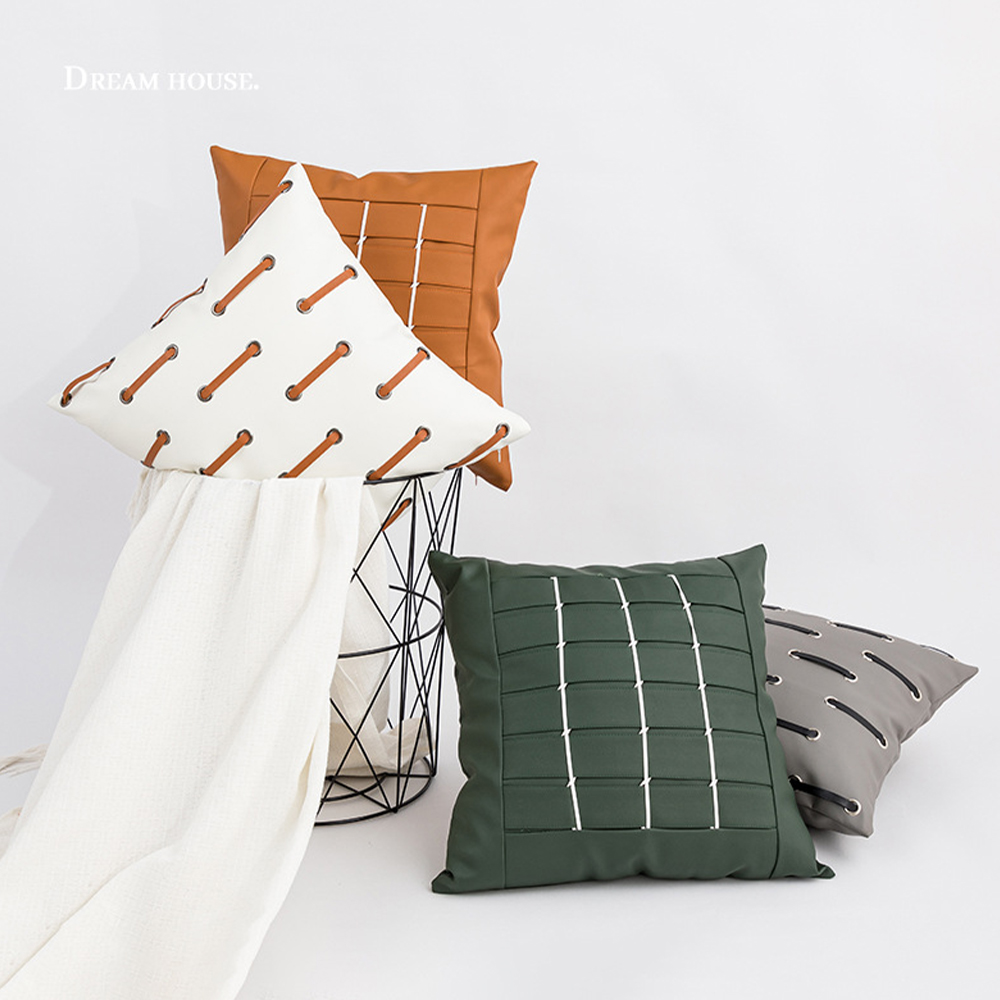 Kožený polštář deco polštář